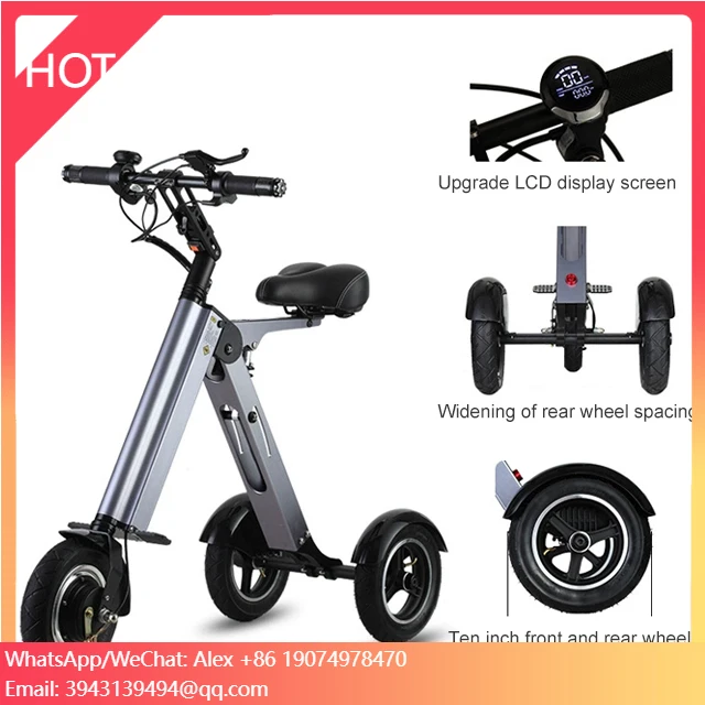 

Portable Three Wheeled Electric Scooter With Ultra Light Folding Design Safety Function, Mobile Portable Three Wheeled Scooter