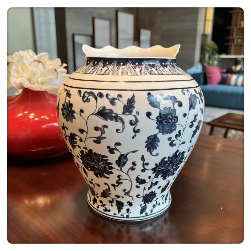 Stitching Vase Collectible Exquisite Ceramic Arrangement Room Decoration