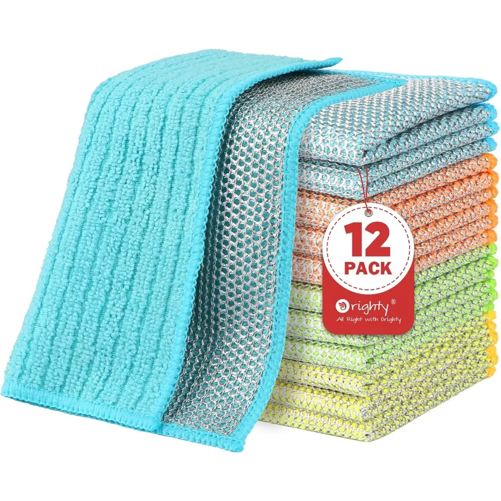 

Multipurpose Wire Dishwashing Rag 12 Pcs, Upgraded Double-Layer Non-Scratch Wire Dish Cleaning Cloths, Kitchen Reusable