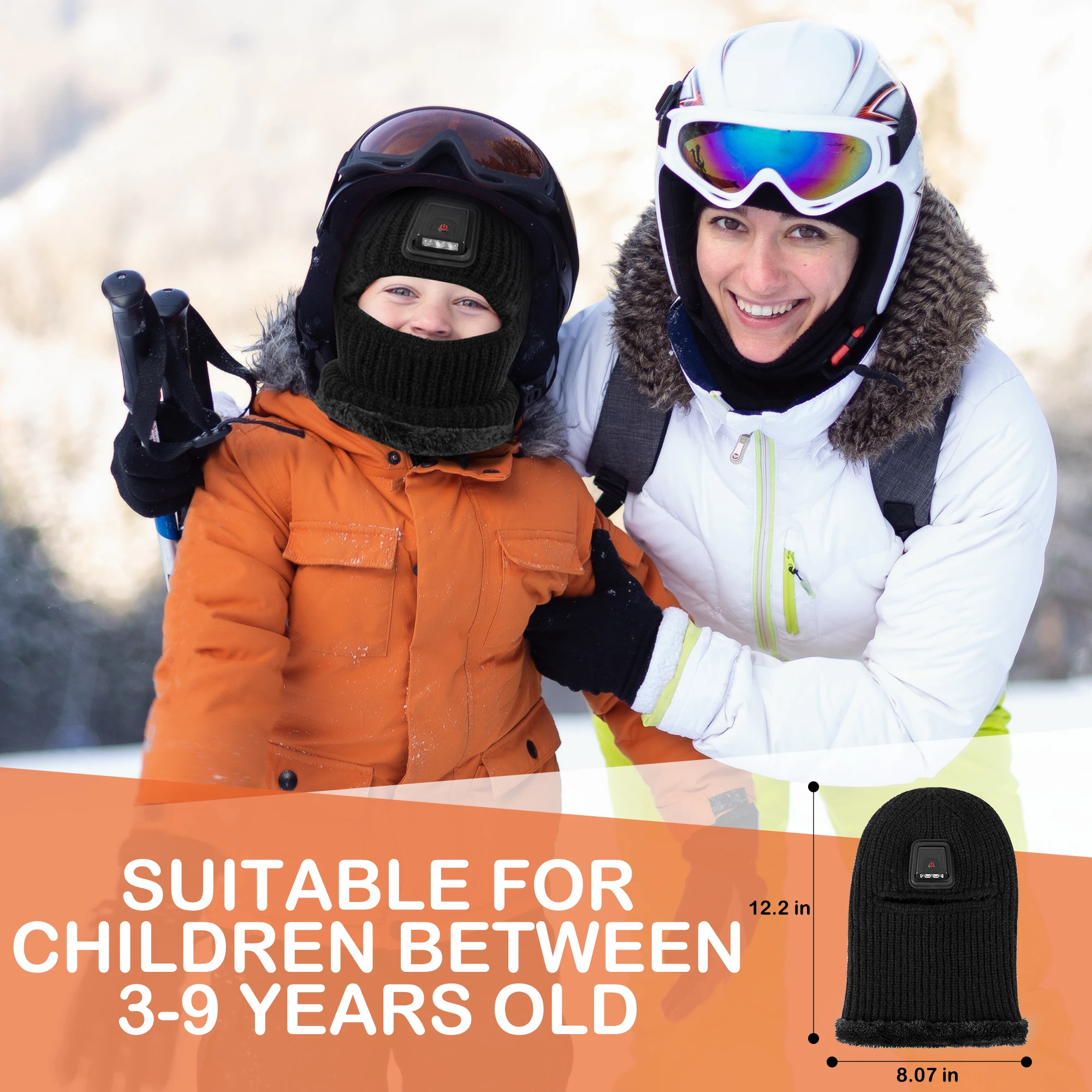 Dziecięce zimowe maski narciarskie, chroniące twarz i szyję, wiatroodporne, z grubą pluszową podszewką, nadają się do jazdy na nartach na świeżym powietrzu.