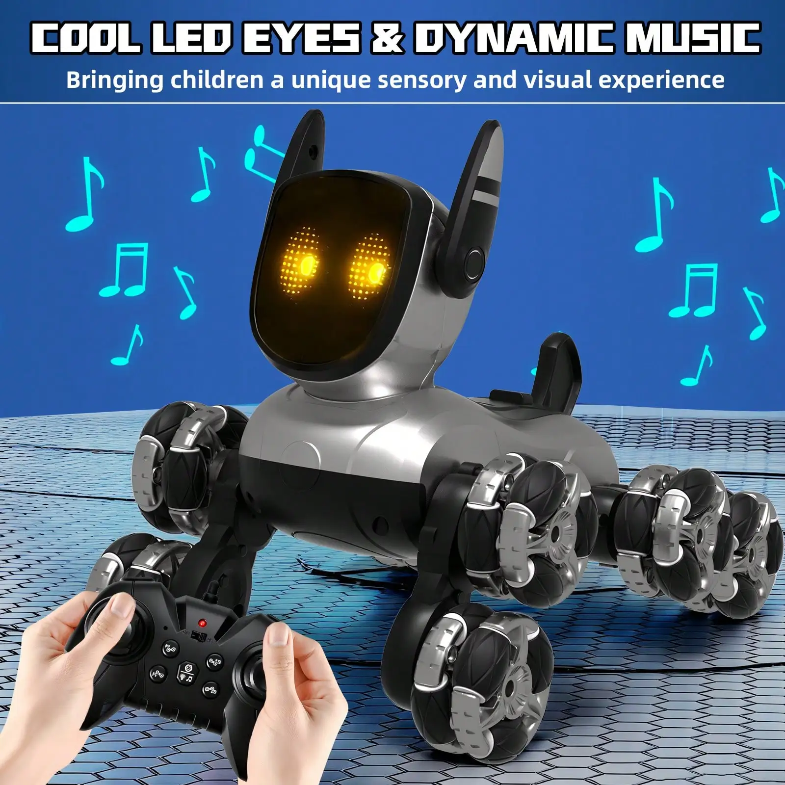 Weekend Come Smart Robot Dog, 2.4Ghz Remote Control Dog Stunt RC Cars With Music & Light,Birthday Gifts For Boys Girls Kids 6 7 8 9 10+ Years Old，sl25092925736321437