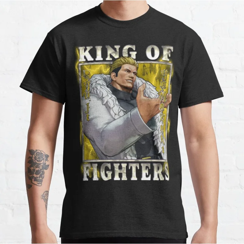 

Wicked heretic Ryuji Yamazaki KOF King of Fighters 80s Video game Retro fighting videogames T-shirt men's Large size Adult Tops