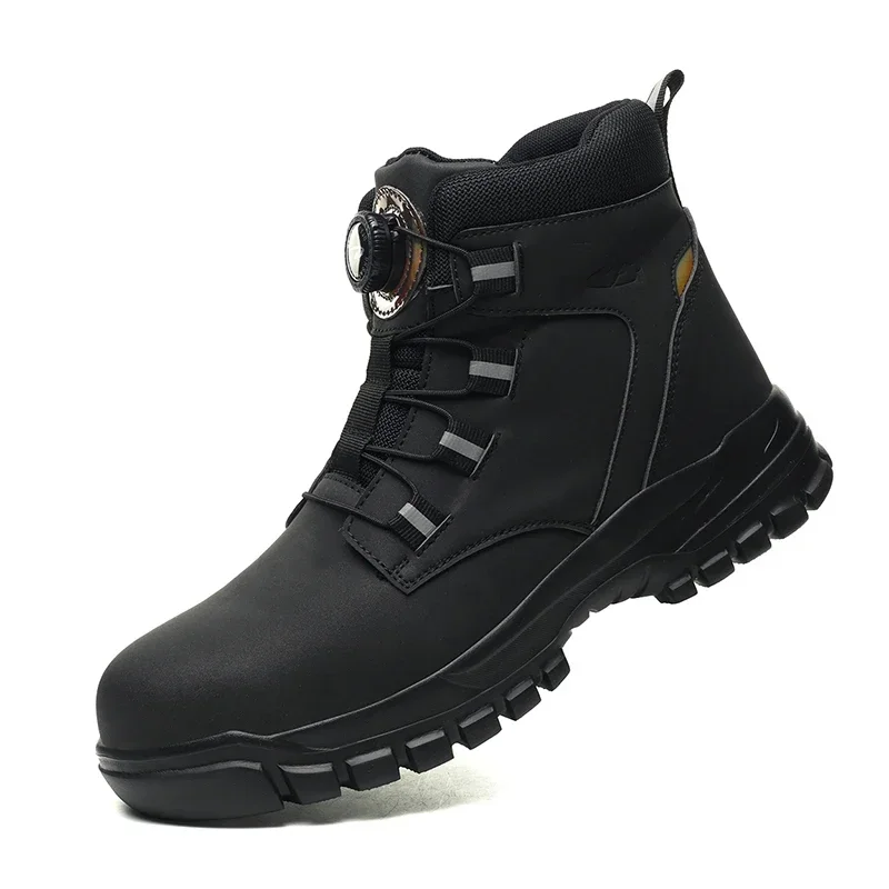 Waterproof Safety Boots Men Indestructible Steel Toe Work Boots Anti-smash Stab-resistant Safety Shoes Biker Botas Para Hombre