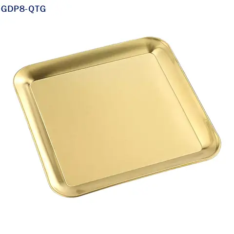Luxury Square Stainless Steel Serving Tray,Coffee Tray,Desserts – Elegant Serving Platters For Cafe, Restaurant Bathroom Tray