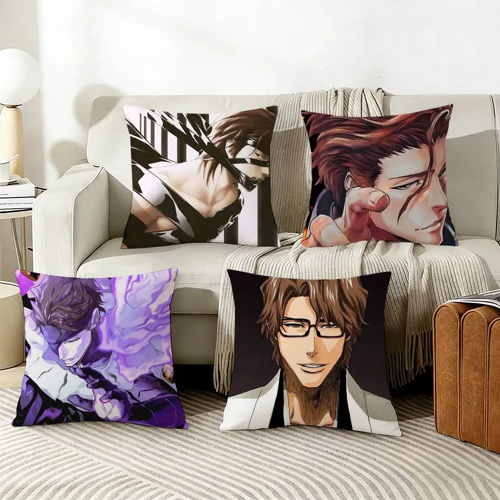 

S-Sosuke Aizen B-Bleach Pillow Cover Sofa Cushion Cover Home Room Decoration Children Gift