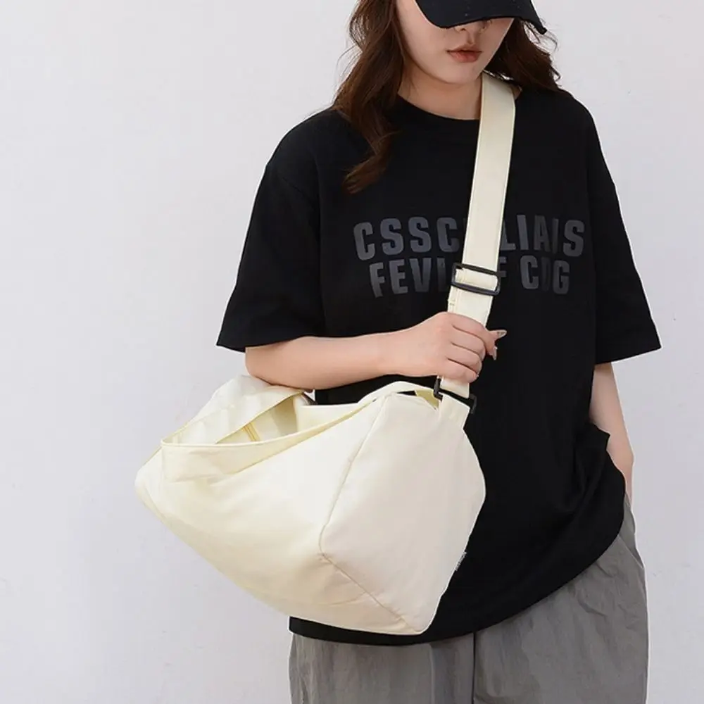 Solid Color Crossbody Tote Bags Large Capacity Niche Design Gym Fitness Bag Canvas Casual Sports Shoulder Bag Swimming