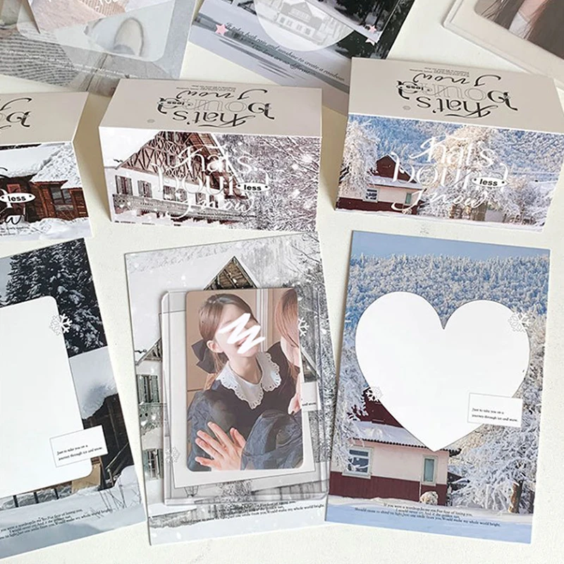 10Set INS Paper Card Head Back Kpop Photocard Holder Packaging Material Gift DIY Idol Photo Small Card Decorative