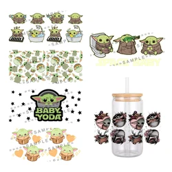 Winsome Disney Catoon Baby Yoda Pattern UV DTF Sticker Waterproof Transfers Decals For 16oz Glass Cup Wrap Stickers
