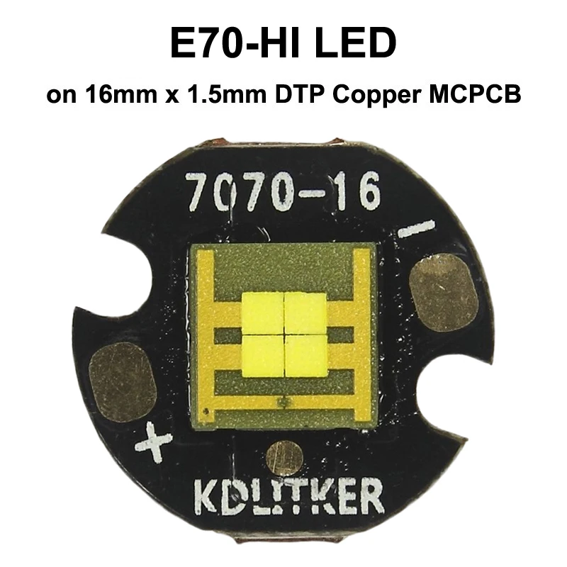 E70-HI 20W 6V 3000mA biały 6500K SMD 7070 LED emiter na KDLitker DTP miedzi MCPCB latarka DIY koralik żarówka