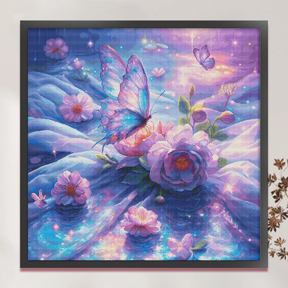 

Butterfly Print Cross Stitch Kit 75x75cm DIY 14CT Egyptian Cotton Embroidery Art