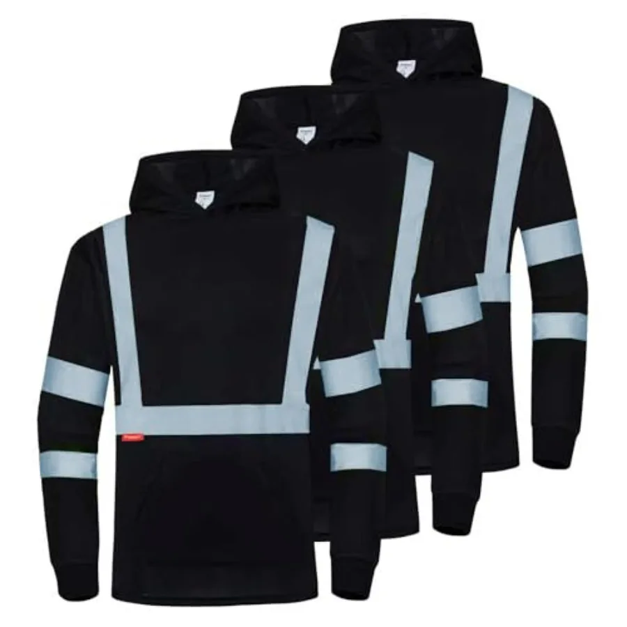 

ProtectX 3-Pack Men's High Visibility Heavy Duty Breathable Long Sleeve Reflective Safety T-Shirts for Work Construction