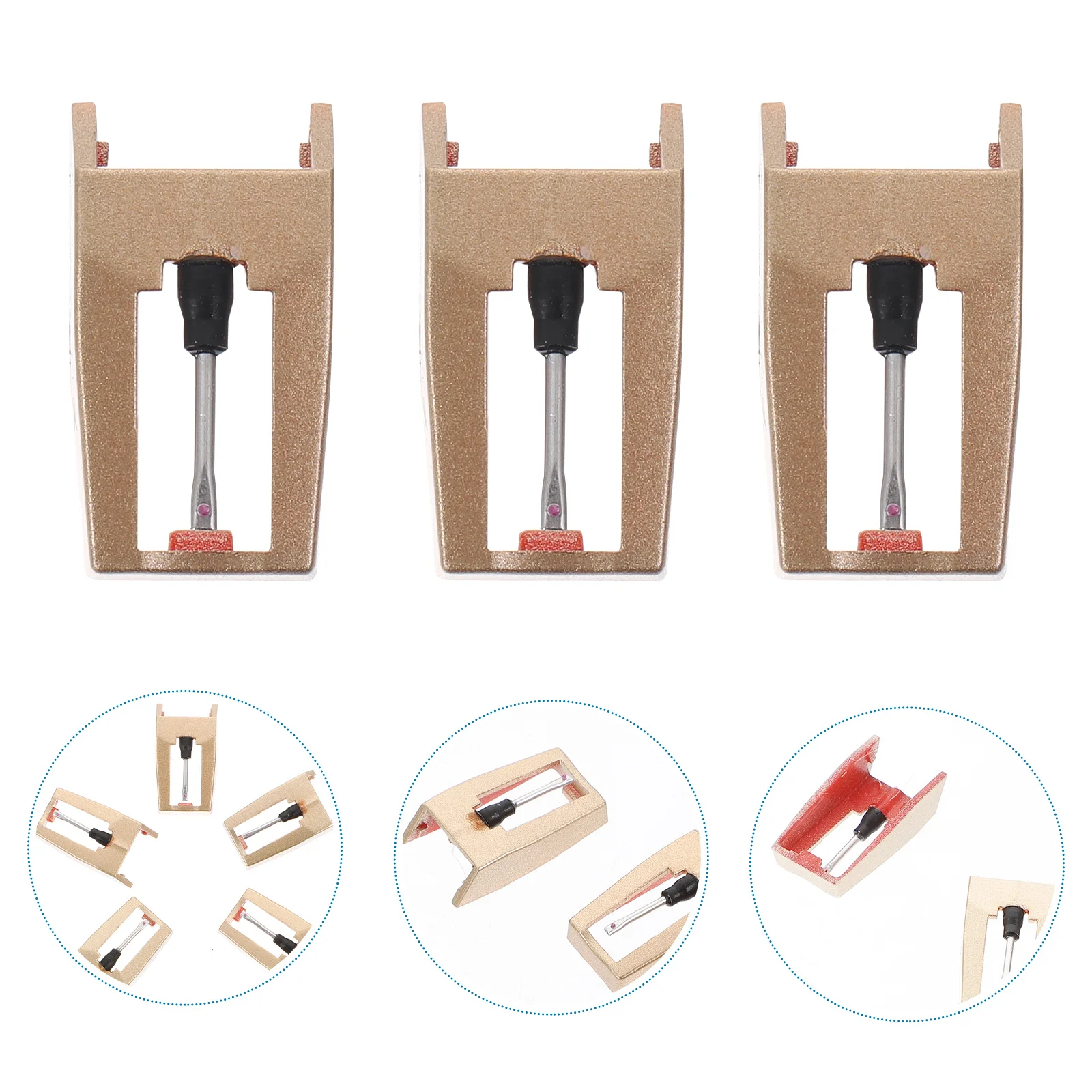 

5pcs Gramophone Stylus Replacement Needle High Output Moving Magnetic Turntable Pickup For Record Player Dj Equipment