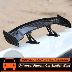 Universal Car Rear Trunk Lid Spoiler Wings, Black Carbon Look, Auto Styling, Decoração Exterior, Acessórios Parte, 25cm Comprimento