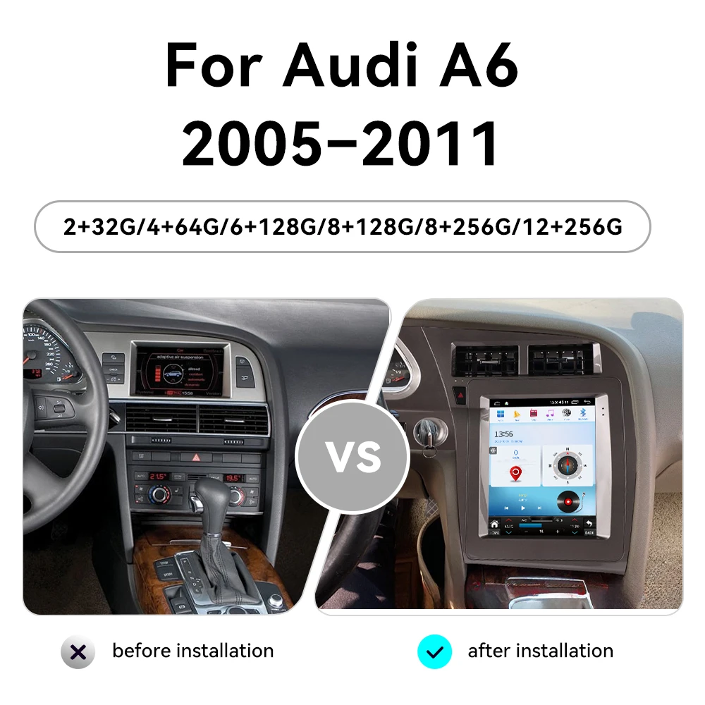 

Android-магнитола с HD-экраном для Audi A6 2005-2011, GPS-навигация, Bluetooth, Wi-Fi, беспроводной CarPlay, видео, стереоприемник, головное устройство