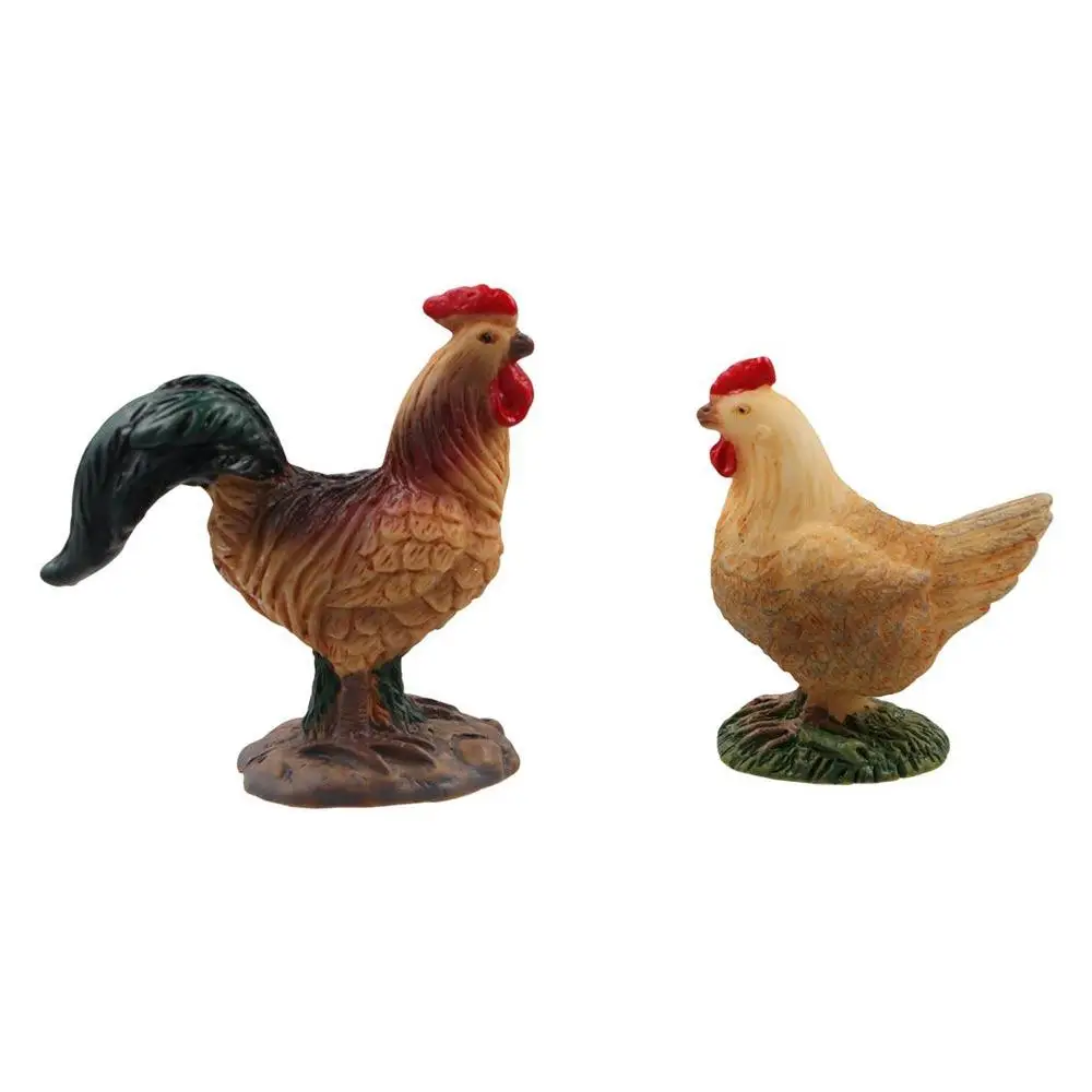 

Lifelike Resin Hen Simulation Kid's Toy DIY Micro Landscape Bonsai Decor Chicken Figurine Cock Statue