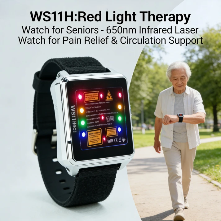 

Портативный лазерный терапевтический прибор 650 нм для офисных работников и пожилых людей: облегчение боли, уход за запястьями, акупрессура, носимое устройство