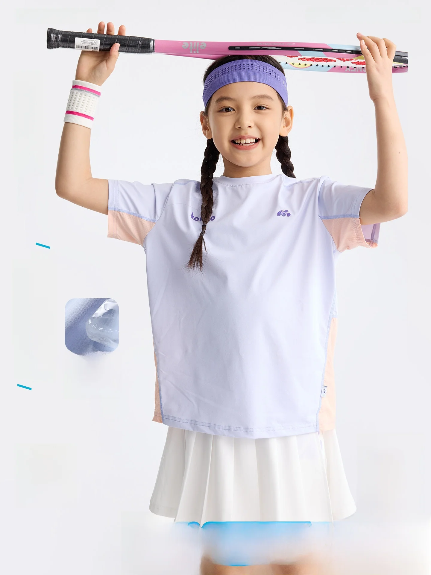 

Purrfect Diary Kids' Tennis Sportswear Short Sleeve Outdoor Sun Protection Top Children's Summer Fashion round Neck T-shirt