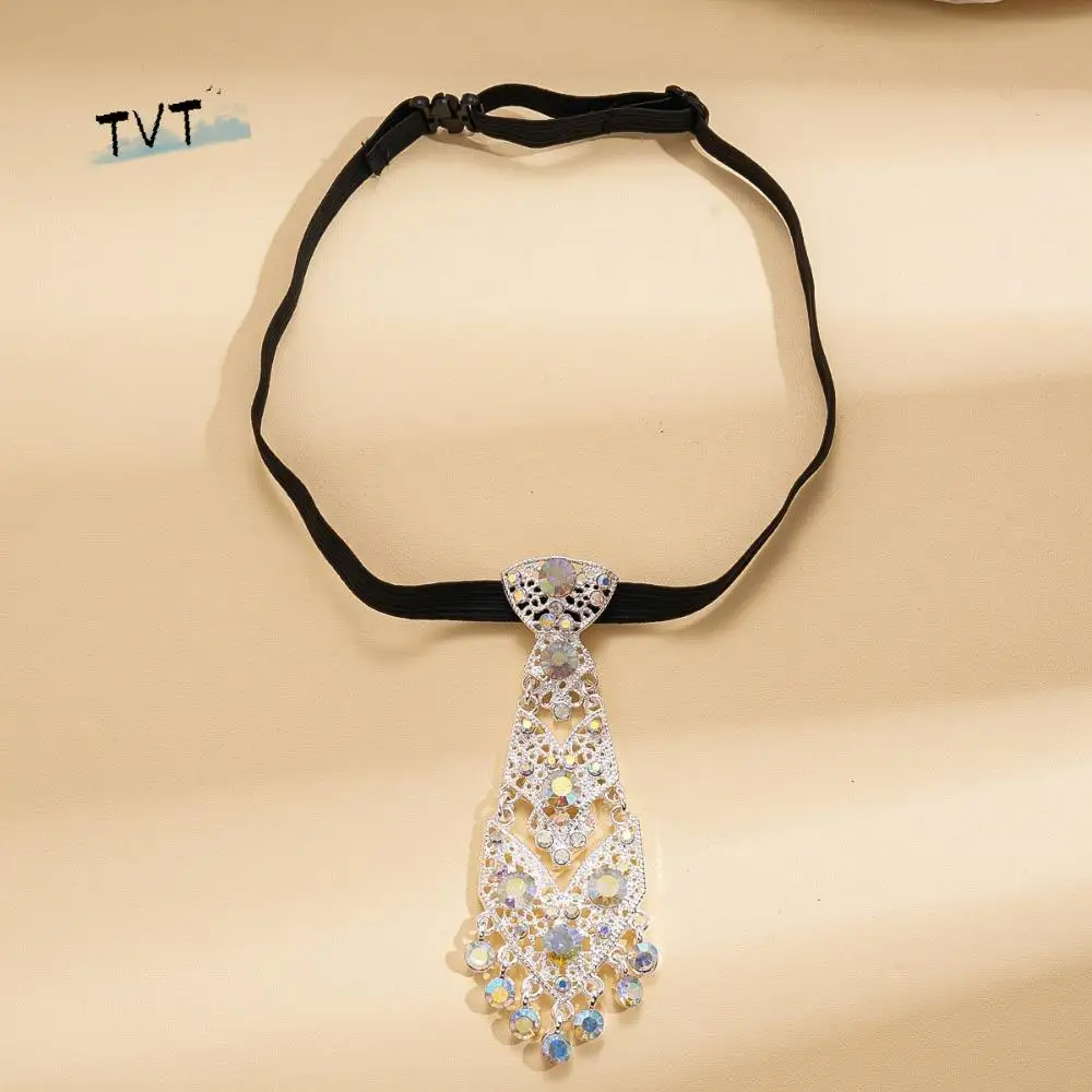 

Модный регулируемый галстук со стразами, роскошные деловые галстуки с кисточками, аксессуары для костюма, галстук с кристаллами в джентльменском стиле, унисекс