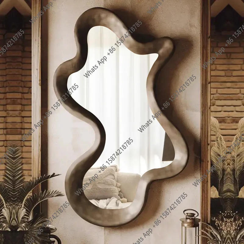 French irregular dressing mirror, artistic style fitting mirror, wall hanging cloakroom, entrance entrance decoration