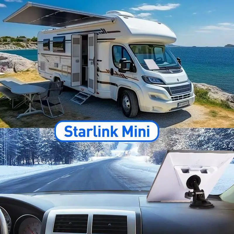 Starlink Mini 2025 Car Dashboard Installation Kit, with Adhesive Suction Cup Base, Adjustable Angle, and Secure Suction Cup Brac