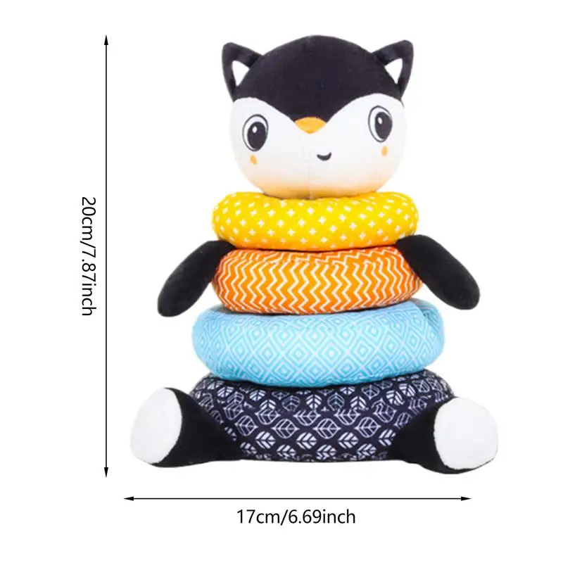 Stacking Toy Plush Learning Stacker Toy Animal Stacking Game Toy Developmental Activity For Boys Girls Encourages Hand-Eye