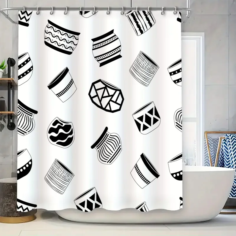

Black White Geometric Patterns Shower Curtain Waterproof Bath Decor Home Decoration (Size180x240cm) AliExpress