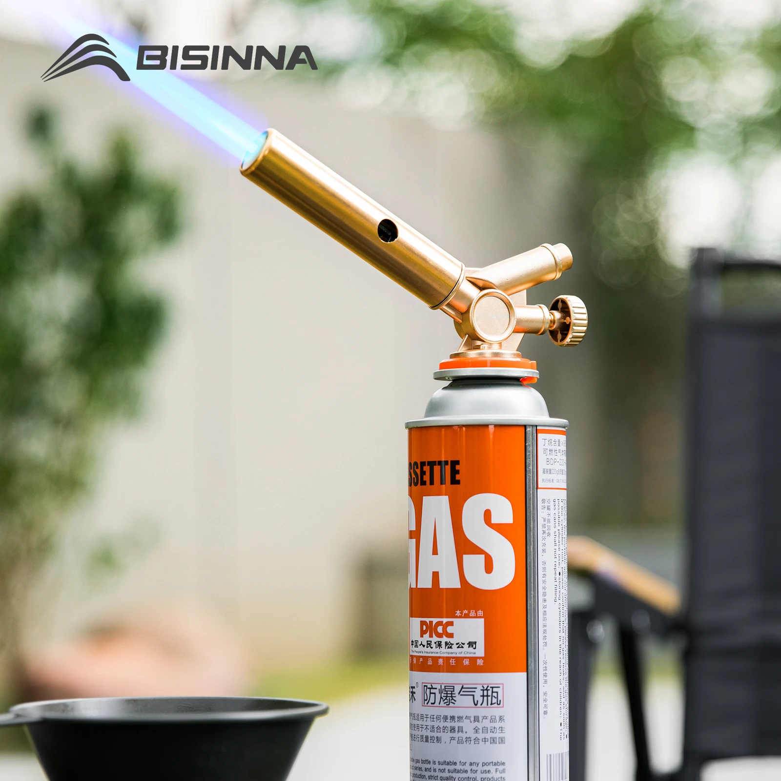 BISINNA Welding Torch Portable Butane Gas Burner Flame Gun for BBQ Camping Cooking Heating