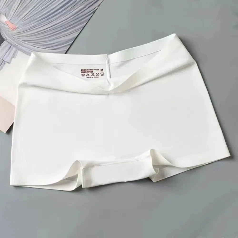 여름용 안전 팬티 아이스 실크 팬티 무봉제 얇은 아이스 실크 브리프 속옷 여성용 복서 팬티