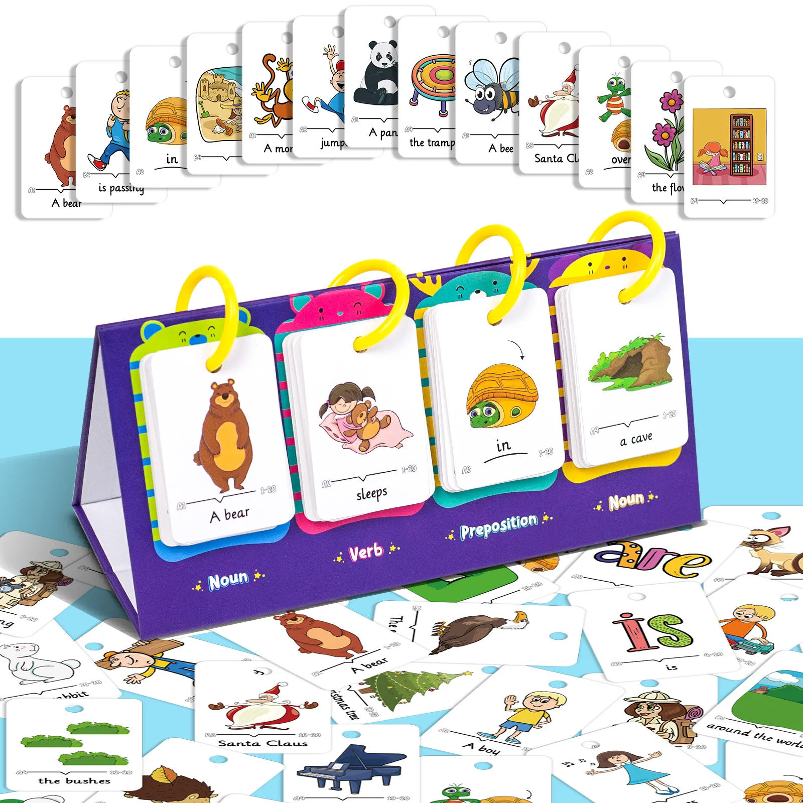 80 Word Sentence Making Graphic Desktop Cartoon Education Cards Parent Child Interaction English Early Education Cards