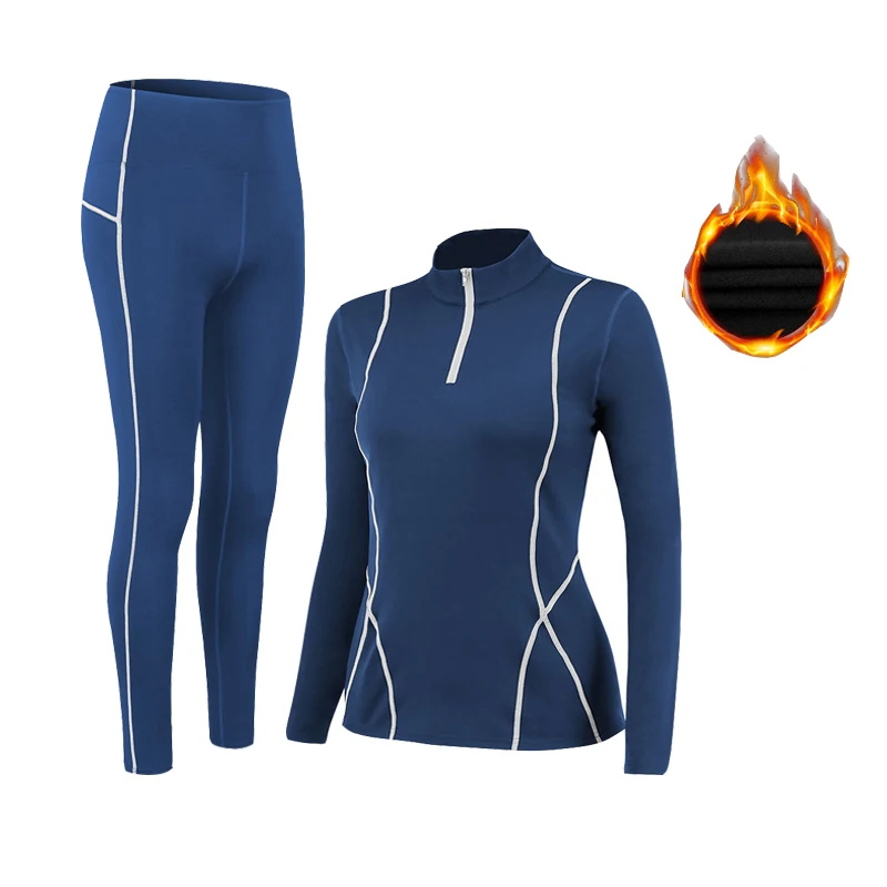 Winter Women's Thermal Underwear Sets High-collar Winter Fast Dry Long Johns Thermo Underwear Women Shirt Female Warm Clothes
