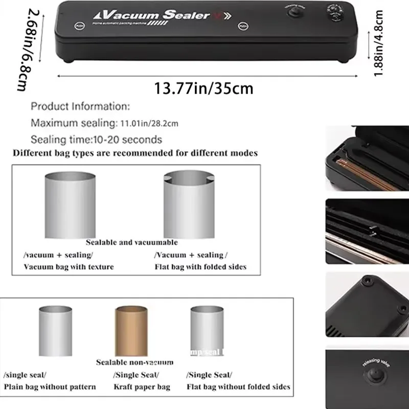 It has 2 modes, vacuum sealing machine 2-in-1 vacuum sealing machine, welding equipment, vacuum sealing, for fruits, meat, etc. image 3