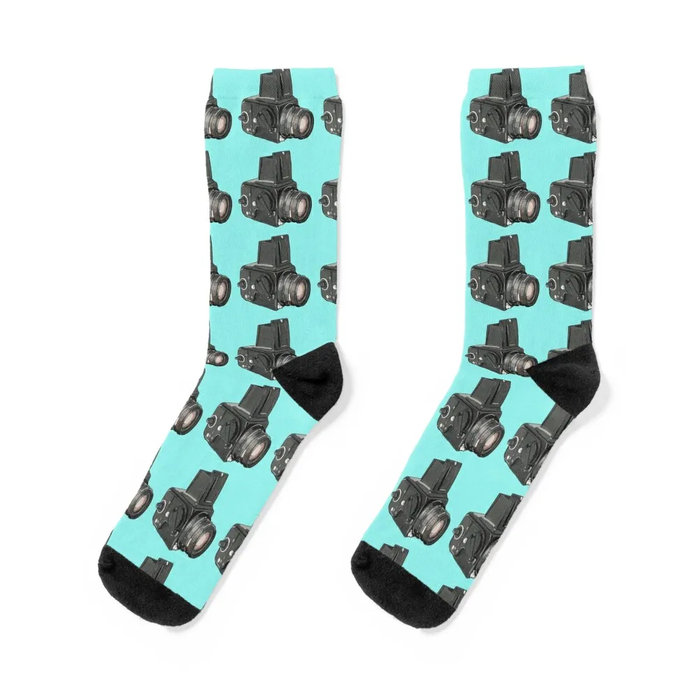 Hasselblad analog camera drawing Socks crazy winter gifts Stockings man kawaii Socks Woman Men's