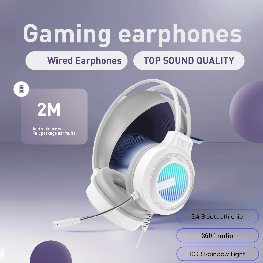 

Gaming Headset 3.5mm connection G8 Gaming Wired Noise Cancelling Multifunctional Headset Computer Laptop USB Gaming Headset