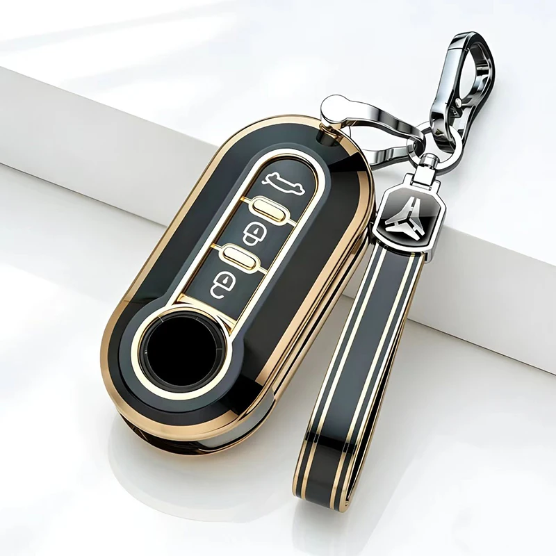 TPU Remote Car Key Shell Case for Fiat 500 Panda Punto Bravo Ducato Peugeot Boxer Citroen Jumper Auto Accessories view 2