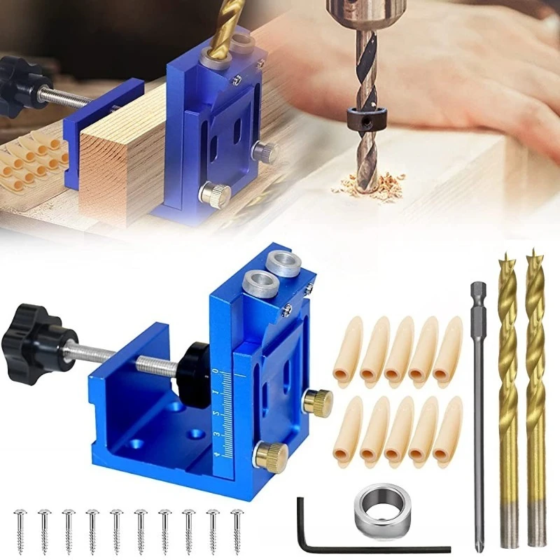 15 Degree 9mm Oblique Hole Drilling Locator Dowel Plug Screw Jig Wood Board Joining Carpentry Hand Tool