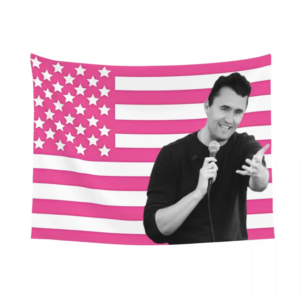 تشارلي كيرك العلم الأمريكي نسيج البوليستر الملون الجدار الشنق ديكور الغرفة غطاء الطاولة بطانية الرجعية