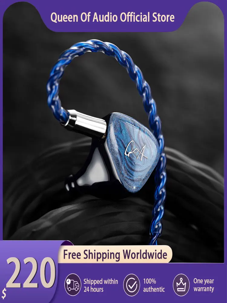 Nowe słuchawki douszne QoA Misty Blue 2DD+2BA z wtyczką 3.5mm + 4.4mm, kabel 0.78mm 2pin do słuchawek przewodowych HiFi do muzyki — zdjęcie produktu 7