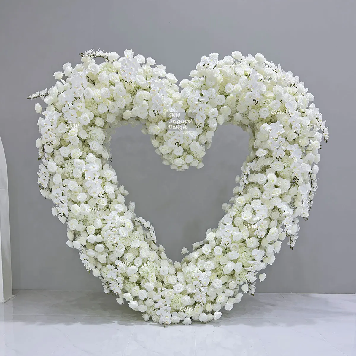 Colorful Rose Hydrangea Silk Artificial Flower Arch For  Wedding Arrangement Heart Design Stage Events Centerpiece Backdrop