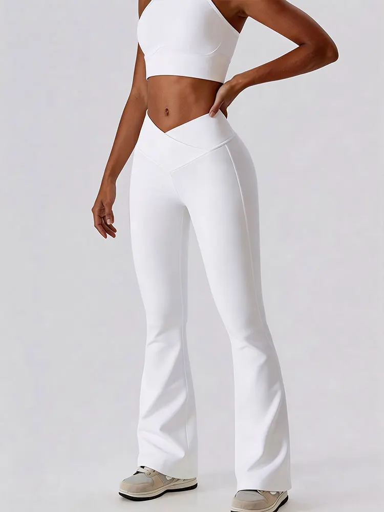 Flare-Leggings, Yogahose für Damen, hohe Taille, Bare-Feel-Feeling, weit geschnittene Hose, Fitnesshose, Trainingshose, Schlaghose, Latein-Tanzhose