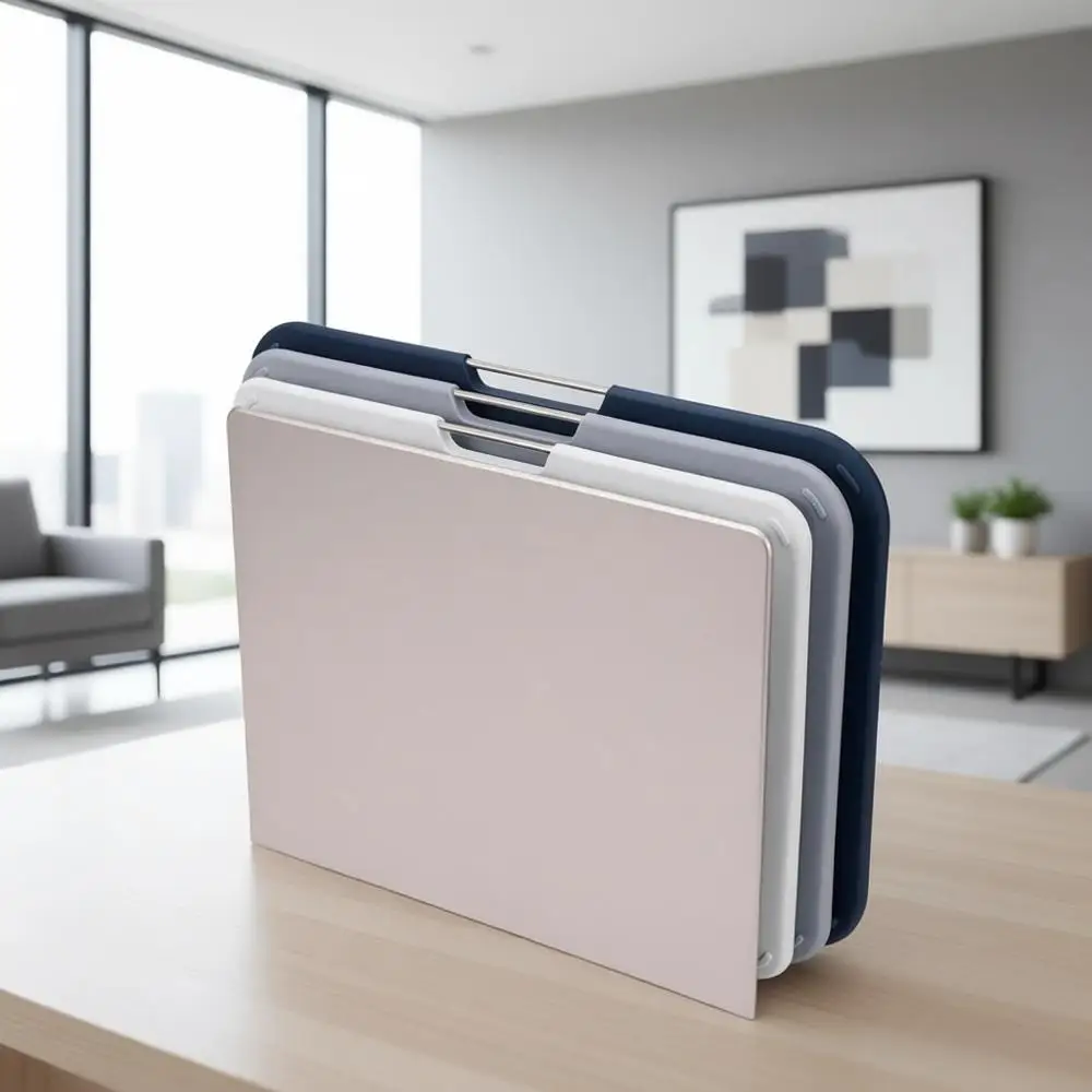 

3-Piece Color-Coded Cutting Board Set with Storage Stand, Large - Grey