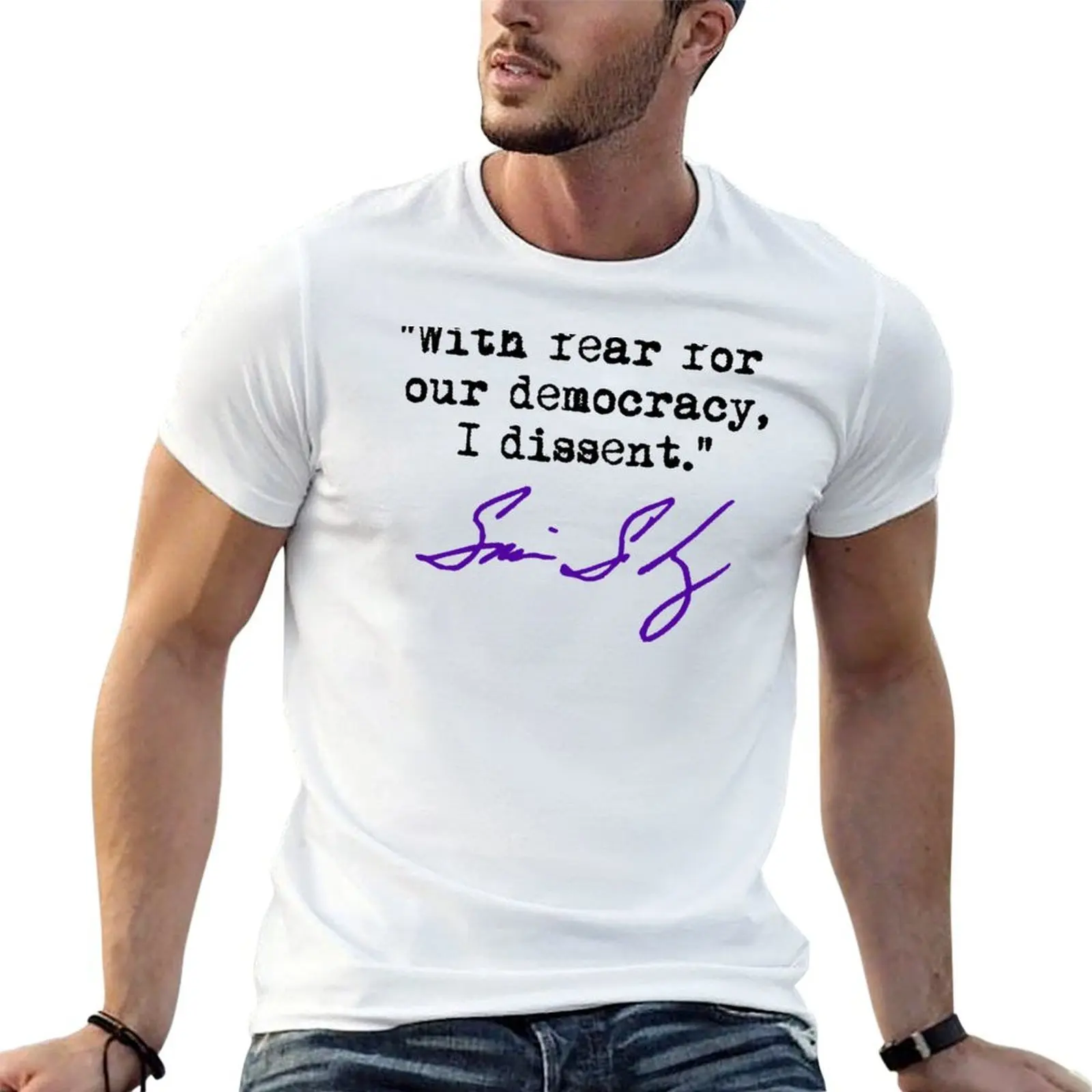 En tant qu'opposant, je me soucierai de notre démocratie. T-shirt confortable et extensible Justice Sotomayor (noir violet)