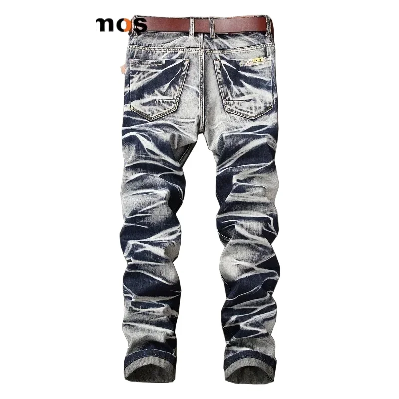 ผู้ชายPunkกางเกงกางเกงยีนส์Jean Gothic Skinny Hole Streetwearคุณภาพสูงฤดูใบไม้ผลิฤดูใบไม้ร่วงฤดูหนาวแฟนHip Hop Denimกางเกง 2025 ใหม่