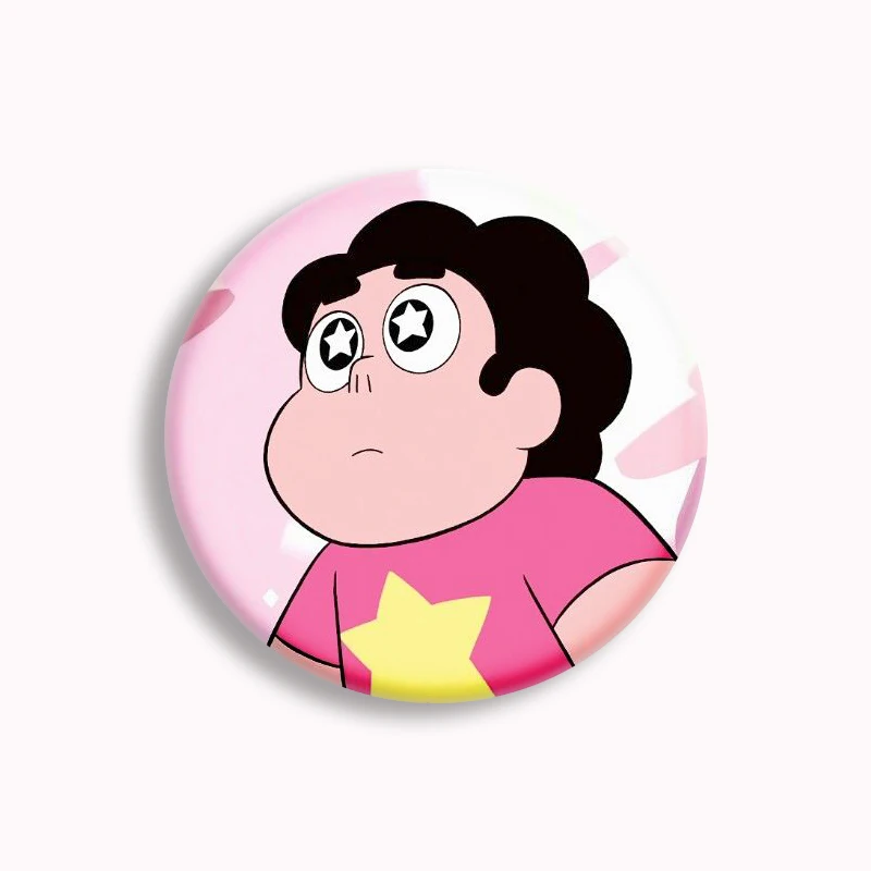 Steven Universe Button Pin Kawaii Anime Pink Lion Espinela Garnet Amatista Strawberry Field Brooch Bag Accessories Fans Gifts