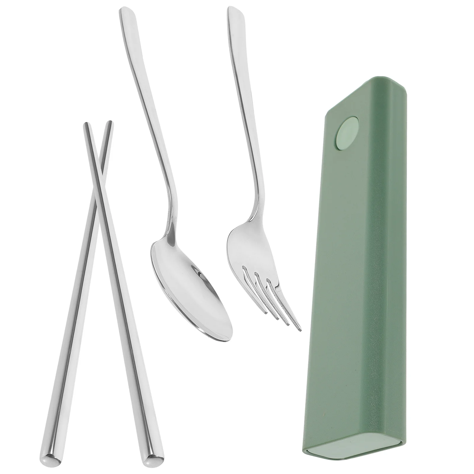 1 Set Portable Tableware Set With Case Reusable Spoon Fork Chopstick Kit For Travel Camping Picnic Outdoor Lunch Box Accessories