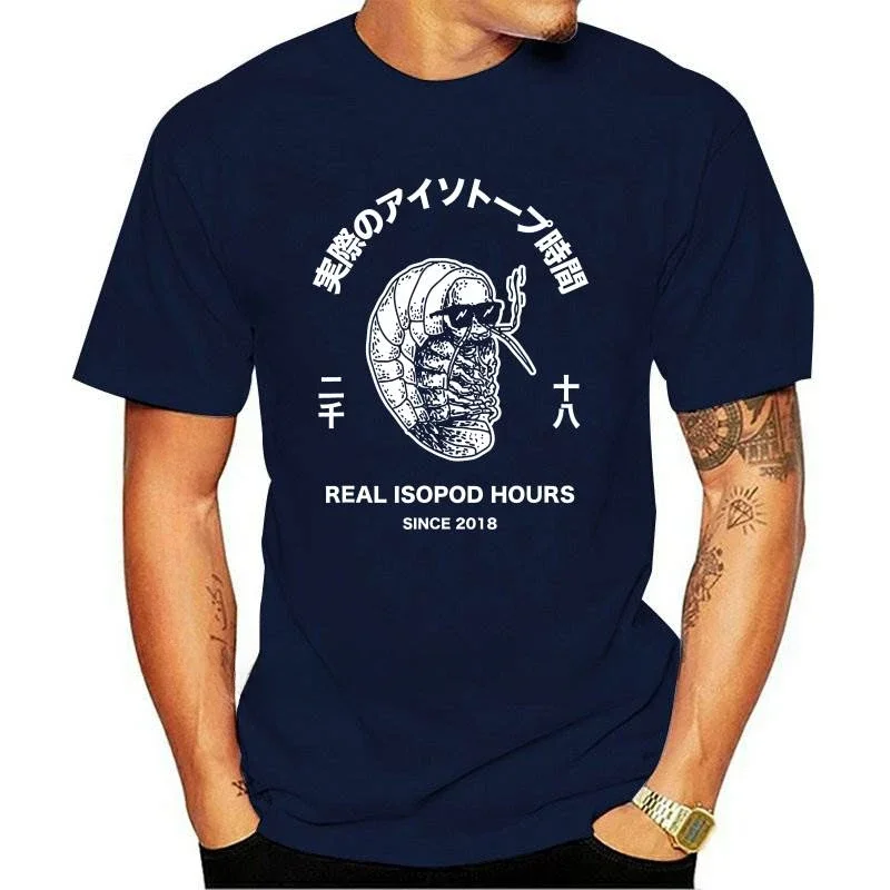 Mens New  Clothing Summer  Cotton Man Clothing Isopods T-Shirt - Aesthetic Japanese Vaporwave Real Hours men clothing