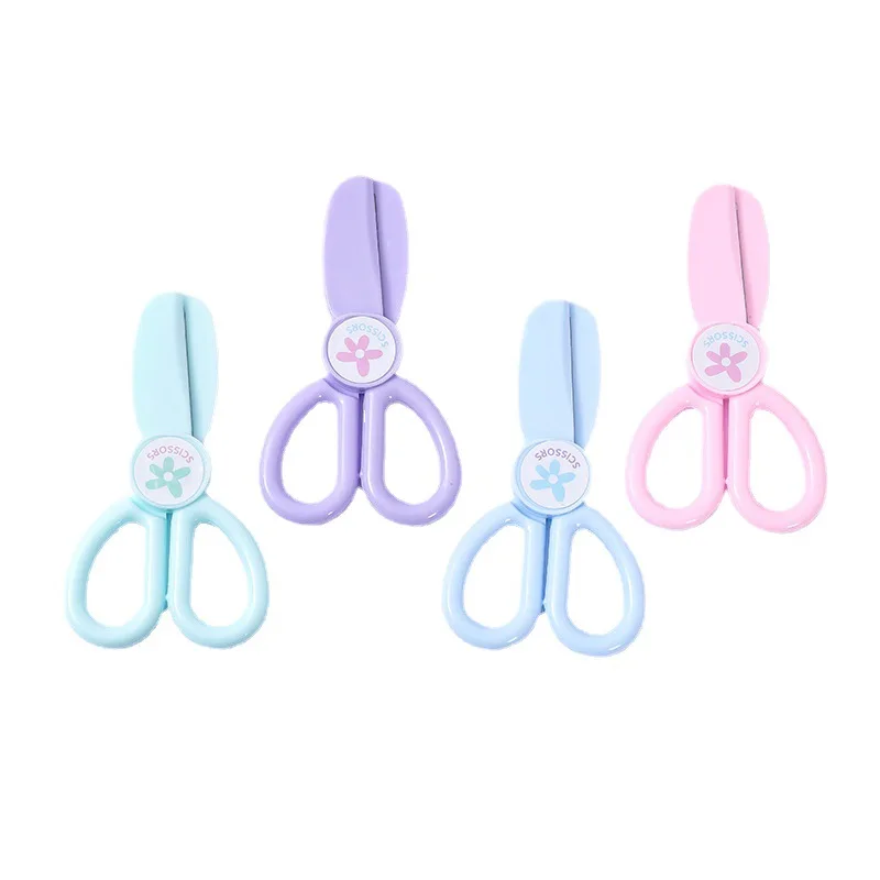 Kawaii Mini Portable Scissors Round Head Children Craft Stationery Scissor Cute Paper Cutter Scrapbooking Diy Art Tool Scissor