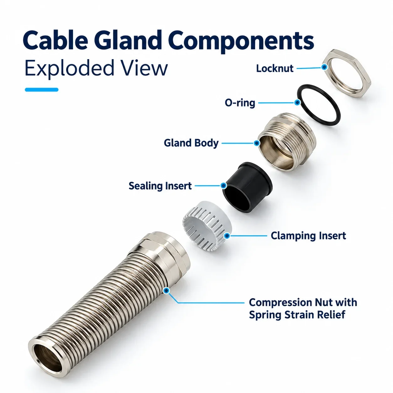 Glen Head M-Type Cable Connector Twist Fixed Waterproof Spring Anti-Bending Resistant Metal Protective for Electronics