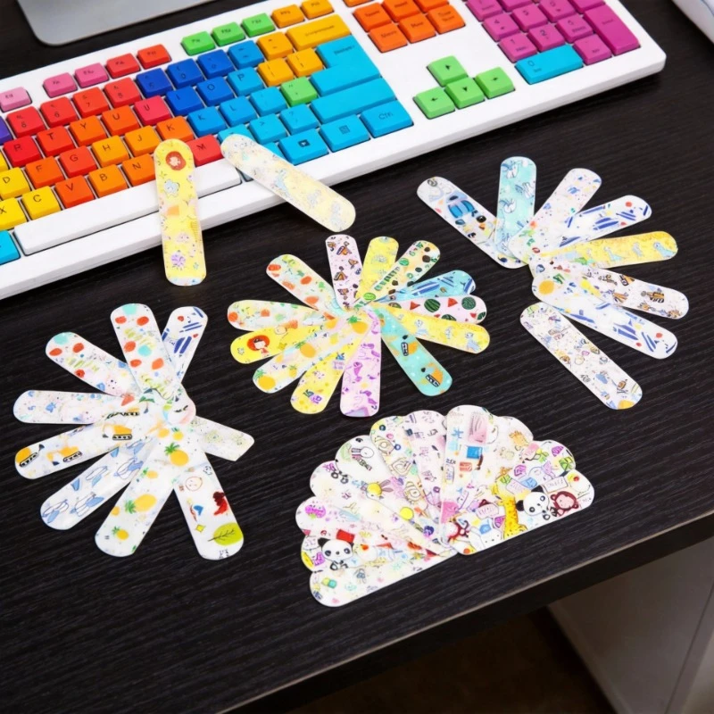 

100/120 шт. мультяшных круглых пластырей для первой помощи, водонепроницаемые клейкие повязки для ран, пластыри-пластырики