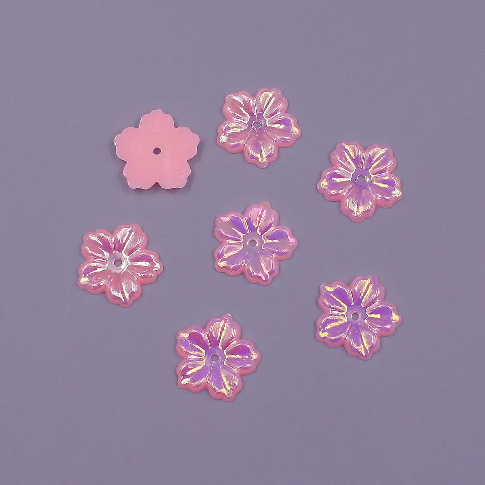 13MM 100pcs flower Shape ABS Imitation Half Round Pearl Flatback Loose Beads DIY Jewelry Scrapbook Decoration