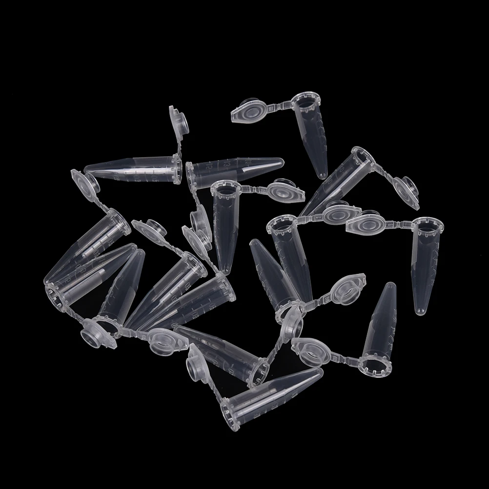 50/100/200PCS 0.5ml Lab Clear Micro Plastic Test Tube Centrifuge Vial Snap Cap Container AB,
